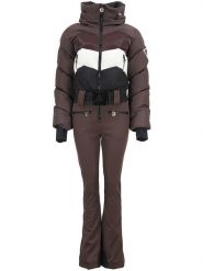 Peak Mountain Kombinezon narciarski "Antiero" w kolorze brązowym rozmiar: S. Brązowe kurtki sportowe Peak Mountain, m, bez wzorów, z tkaniny, bez kaptura, narciarskie. Za 741.47 zł.