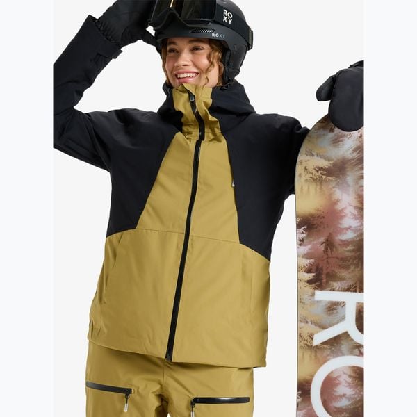 Kurtka snowboardowa damska ROXY Wild Twist. Czarne kurtki narciarskie Roxy, s, bez wzorów, z poliamidu, bez kaptura, snowboardowy, primaloft. Za 1,199.00 zł.