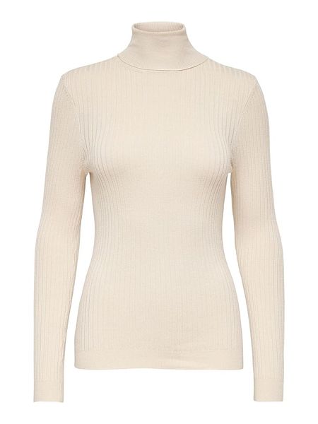 ONLY Koszulka "Karol" w kolorze kremowym rozmiar: M. Brązowe bluzki Only, m, bez wzorów, prążkowane, bez kołnierzyka, bez ramiączek. Za 75.16 zł.