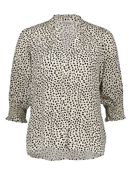 ONLY Bluzka w kolorze kremowo-czarnym rozmiar: XS. Brązowe bluzki Only, xs, bez wzorów, z wiskozy, bez kołnierzyka, bez ramiączek. Za 59.95 zł.