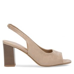 Sandały Clara Barson. Brązowe sandały Clara Barson, bez wzorów, bez obcasa, na słupku, bez zapięcia. Za 129.99 zł.