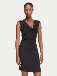 Guess Sukienka koktajlowa W6YK11 K4357 Czarny Slim Fit. Czarne sukienki Guess, xl, z aplikacjami, wizytowe, bez kołnierzyka, bez ramiączek. Za 434.99 zł.