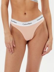 Calvin Klein Underwear Stringi 0000F3786E Pomarańczowy. Brązowe stringi Calvin Klein Underwear, bez wzorów, z bawełny. Za 49.99 zł.