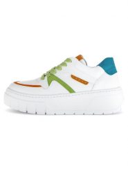 Gabor Skórzane sneakersy w kolorze białym ze wzorem rozmiar: 40,5. Białe trampki Gabor, bez wzorów, ze skóry, bez zapięcia. Za 303.95 zł.