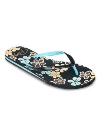 Klapki japonki damskie PORTOFINO. Brązowe klapki Roxy, bez wzorów, z gumy, bez obcasa. Za 109.99 zł.