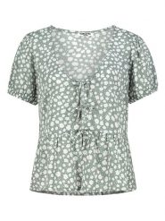 Sublevel Bluzka w kolorze zielono-białym rozmiar: S. Zielone bluzki Sublevel, s, bez wzorów, z wiskozy, bez kołnierzyka, bez ramiączek. Za 60.99 zł.