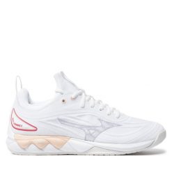 Buty halowe Mizuno. Białe obuwie sportowe Mizuno, bez zapięcia, mizuno wave. Za 659.99 zł.