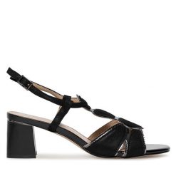 Sandały Lasocki. Czarne sandały Lasocki, bez wzorów, bez obcasa, na słupku, bez zapięcia. Za 183.99 zł.