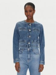 PINKO Kurtka jeansowa 104980 A2DW Granatowy Regular Fit. Niebieskie kurtki Pinko, bez wzorów, z bawełny, bez kaptura. Za 749.99 zł.