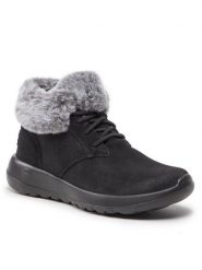 Skechers Botki On The Go Joy 144042/BKGY Czarny. Czarne botki Skechers, bez wzorów, ze skóry, bez obcasa, na płaskiej podeszwie, bez zapięcia. Za 201.99 zł.
