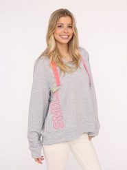 Zwillingsherz Bluza "Smile" w kolorze szarym rozmiar: L/XL. Szare bluzy Zwillingsherz, l, bez wzorów, z bawełny, z kapturem. Za 202.50 zł.