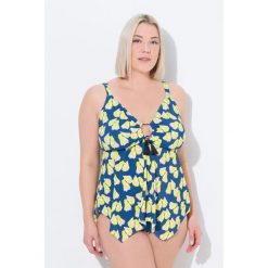Damskie Tankini miękkie miseczki ramiączka z regulacją z recyklingu. Niebieskie bielizna sportowa Ulla Popken, plus size, bez wzorów, z elastanu. Za 294.99 zł.