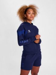 Damska bluza z kapturem na zamek błyskawiczny Hummel Travel. Czarne bluzy Hummel, na wiosnę, s, bez wzorów, z bawełny, z kapturem. Za 263.20 zł.