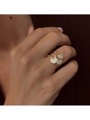Eclat d'Argent Pozłacany pierścionek z cyrkoniami rozmiar: 60. Żółte pierścionki Eclat d'Argent, z cyrkonią, pozłacane. Za 211.81 zł.