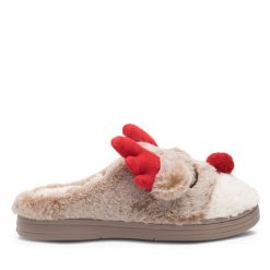 Kapcie Home & Relax. Brązowe obuwie domowe Home & Relax, bez wzorów, bez zapięcia. Za 79.99 zł.