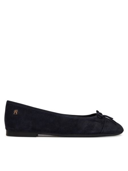 Tommy Hilfiger Baleriny FW0FW09357 Granatowy. Niebieskie baleriny TOMMY HILFIGER, bez wzorów, ze skóry, bez obcasa. Za 285.99 zł.