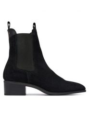 Gant Botki 33553451 Czarny. Czarne botki GANT, bez wzorów, ze skóry, bez obcasa, na słupku, bez zapięcia. Za 799.99 zł.