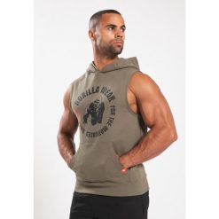 Marshall Bluza z kapturem bez rękawów - zielony. Zielone bluzy GORILLA WEAR, m, bez wzorów, z kapturem. Za 256.00 zł.