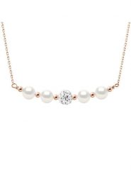 Mitzuko Srebrny naszyjnik z perłami - dł. 42 cm rozmiar: onesize. Szare naszyjniki Mitzuko, z kryształem, srebrne. Za 252.99 zł.