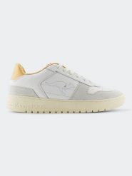 Kangaroos Skórzane sneakersy "Game Lo II" w kolorze kremowo-żółtym rozmiar: 44. Brązowe trampki KangaROOS, bez wzorów, z materiału, bez zapięcia. Za 543.99 zł.