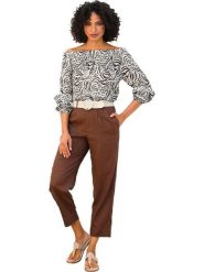 Heine Bluzka w kolorze szaro-brązowym rozmiar: 42. Szare bluzki Heine, bez wzorów, bez kołnierzyka, bez ramiączek. Za 86.99 zł.