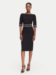 Rinascimento Sukienka koktajlowa CFC0131086003 Czarny Slim Fit. Czarne sukienki Rinascimento, xs, bez wzorów, z syntetyku, wizytowe, bez kołnierzyka, bez ramiączek. Za 524.99 zł.