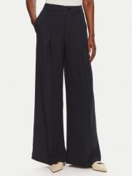Lauren Ralph Lauren Spodnie materiałowe 200908891002 Granatowy Wide Leg. Niebieskie spodnie materiałowe Lauren Ralph Lauren, bez wzorów, z materiału. Za 659.99 zł.