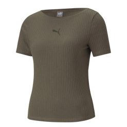 T-shirt Damski Prążkowana Slim. Zielone t-shirty Puma, m, bez wzorów, prążkowane, bez kołnierzyka, bez ramiączek. Za 178.99 zł.