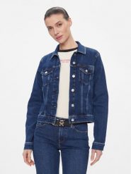Tommy Hilfiger Kurtka jeansowa WW0WW40654 Granatowy Slim Fit. Niebieskie kurtki TOMMY HILFIGER, bez wzorów, z bawełny, bez kaptura. Za 339.99 zł.