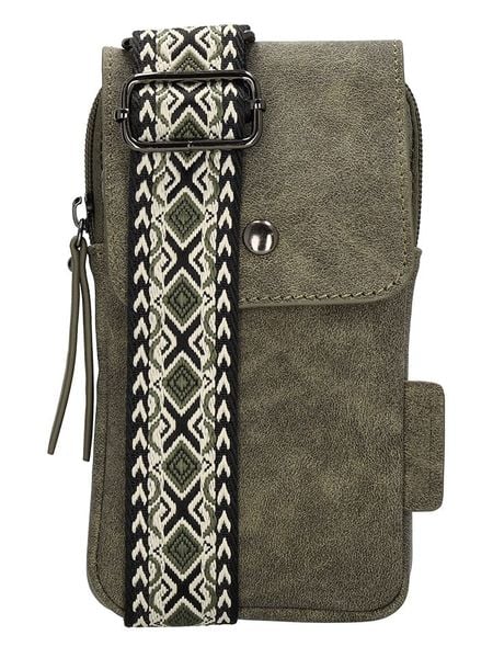 Beagles Torebka "Malaga" w kolorze khaki na telefon - 11 x 20 x 2 cm rozmiar: onesize. Brązowe torby na ramię Beagles, bez wzorów, z bawełny, przez ramię, małe, bez dodatków. Za 83.03 zł.