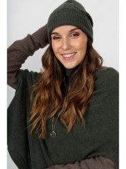 Perfect Cashmere Kaszmirowa czapka "Popi" w kolorze ciemnozielonym rozmiar: onesize. Zielone czapki Perfect Cashmere, bez wzorów, z kaszmiru. Za 192.79 zł.