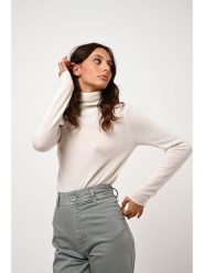 AUTHENTIC CASHMERE Kaszmirowy golf "Bise" w kolorze kremowym rozmiar: L. Brązowe golfy AUTHENTIC CASHMERE, l, bez wzorów, z kaszmiru, bez ramiączek. Za 369.99 zł.