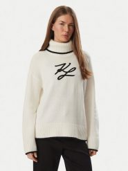 KARL LAGERFELD Golf B4W18033 Biały Regular Fit. Białe golfy KARL LAGERFELD, xs, bez wzorów, z syntetyku, bez ramiączek. Za 1,299.00 zł.