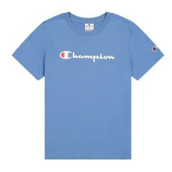 T-shirt Damski Z Bawełny Z Krótkim Rękawem. Niebieskie t-shirty Champion, l, bez wzorów, z bawełny, bez kołnierzyka, bez ramiączek. Za 147.99 zł.