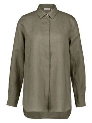 Gerry Weber Lniana bluzka w kolorze khaki rozmiar: 40. Brązowe bluzki Gerry Weber, bez wzorów, ze lnu, bez kołnierzyka, bez ramiączek. Za 162.87 zł.