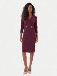 Rinascimento Sukienka koktajlowa CFC0126151003 Bordowy Slim Fit. Czerwone sukienki Rinascimento, s, bez wzorów, z syntetyku, wizytowe, bez kołnierzyka, bez ramiączek. Za 579.99 zł.