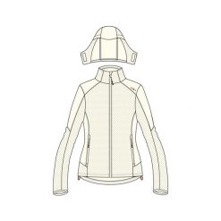 Damska kurtka z kapturem zapinana na zamek CMP. Białe kurtki sportowe CMP, bez wzorów, z softshellu, z kapturem, trekkingowe. Za 403.50 zł.