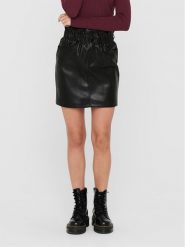 ONLY Spódnica z imitacji skóry 15206801 Czarny Regular Fit. Czarne spódnice Only, m, bez wzorów, ze skóry. Za 129.99 zł.