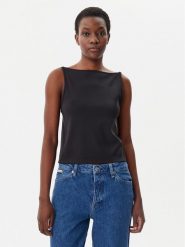 Calvin Klein Jeans Top Logo J20J225314 Czarny Regular Fit. Czarne topy Calvin Klein Jeans, xl, bez wzorów, z jeansu, bez kołnierzyka, bez ramiączek. Za 119.99 zł.