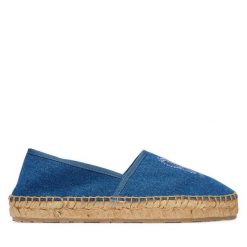 Espadryle LOVE MOSCHINO. Niebieskie espadryle Love Moschino, bez wzorów, bez obcasa, bez zapięcia. Za 819.99 zł.