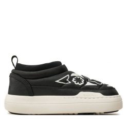 Botki Moon Boot. Czarne botki Moon Boot, bez wzorów, bez obcasa, na płaskiej podeszwie, bez zapięcia. Za 819.99 zł.