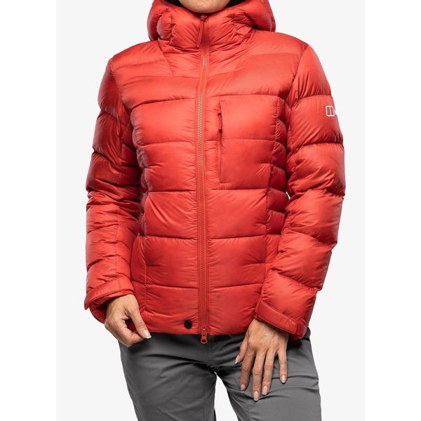 Kurtka puchowa damska Berghaus MTN Arete Ultra Down Hoody. Czerwone kurtki narciarskie Berghaus, xs, bez wzorów, z puchu, bez kaptura, narciarskie. Za 1,175.99 zł.