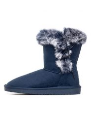 ISLAND BOOT Botki zimowe "Christy" w kolorze granatowym rozmiar: 37. Niebieskie botki Island Boot, na zimę, bez wzorów, z materiału, bez obcasa, bez zapięcia. Za 128.25 zł.
