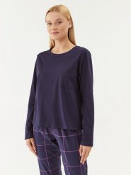 Triumph Koszulka piżamowa Mix & Match LSL Top Chest Pocket 03 10216519 Granatowy Regular Fit. Niebieskie koszule nocne Triumph, bez wzorów, z bawełny, bez ramiączek. Za 64.00 zł.