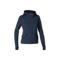 Bluza z kapturem na zamek Gym & Pilates 900 damska. Niebieskie bluzy DOMYOS, xs, bez wzorów, z bawełny, z kapturem. Za 129.99 zł.