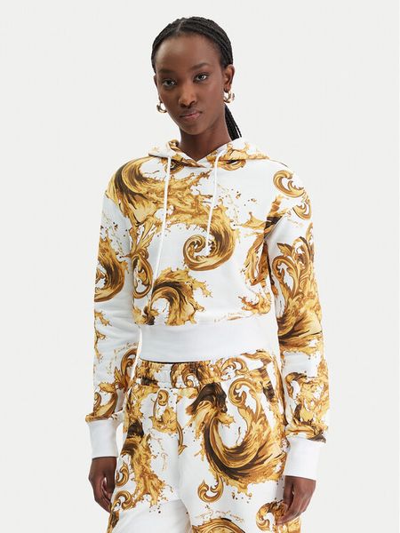 Versace Jeans Couture Bluza 80HAI313 FS196 Biały Regular Fit. Białe bluzy Versace Jeans Couture, s, bez wzorów, z bawełny, bez kaptura. Za 1,339.00 zł.