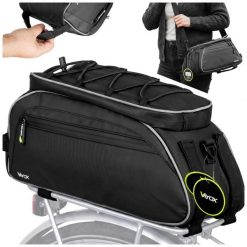 Torba rowerowa na bagażnik VAYOX VA0448 wodoodporna 10L. Czarne torby na ramię VAYOX, bez wzorów, z materiału, biznesowe, na ramię, bez dodatków. Za 69.00 zł.