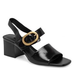 Sandały Gino Rossi. Czarne sandały Gino Rossi, bez wzorów, bez obcasa, na słupku, bez zapięcia. Za 249.99 zł.