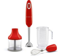 Blender ręczny 50's Style II czerwony z akcesoriami. Blendery Smeg. W wyprzedaży za 495.03 zł.