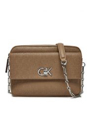 Calvin Klein Torebka Ck Camera Bag W/Pocket_Mono K60K613140 Brązowy. Brązowe listonoszki Calvin Klein, bez wzorów, ze skóry, bez dodatków. Za 279.99 zł.